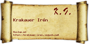 Krakauer Irén névjegykártya
